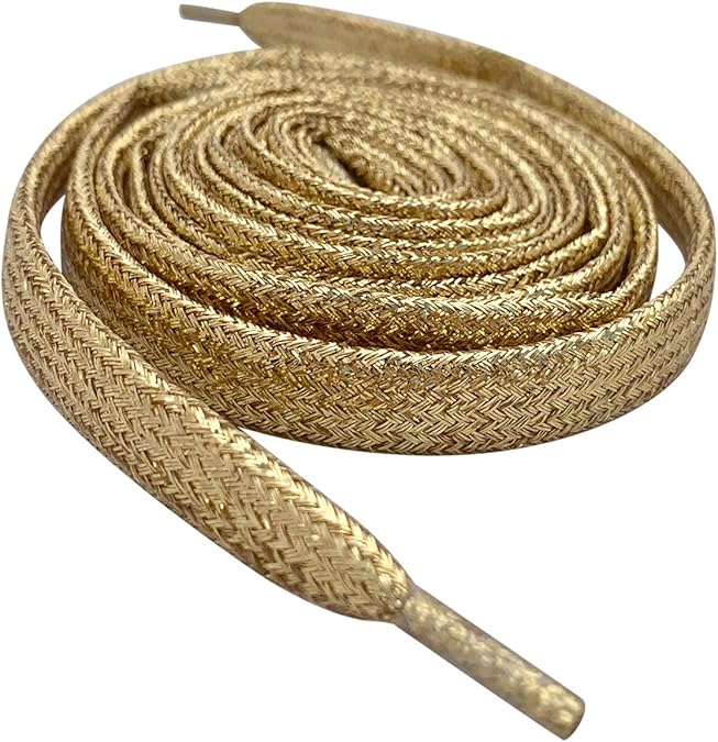 120cm / 47" Gold Flat Metallic Sparkle Glitter Smart Laces® Shoe laces