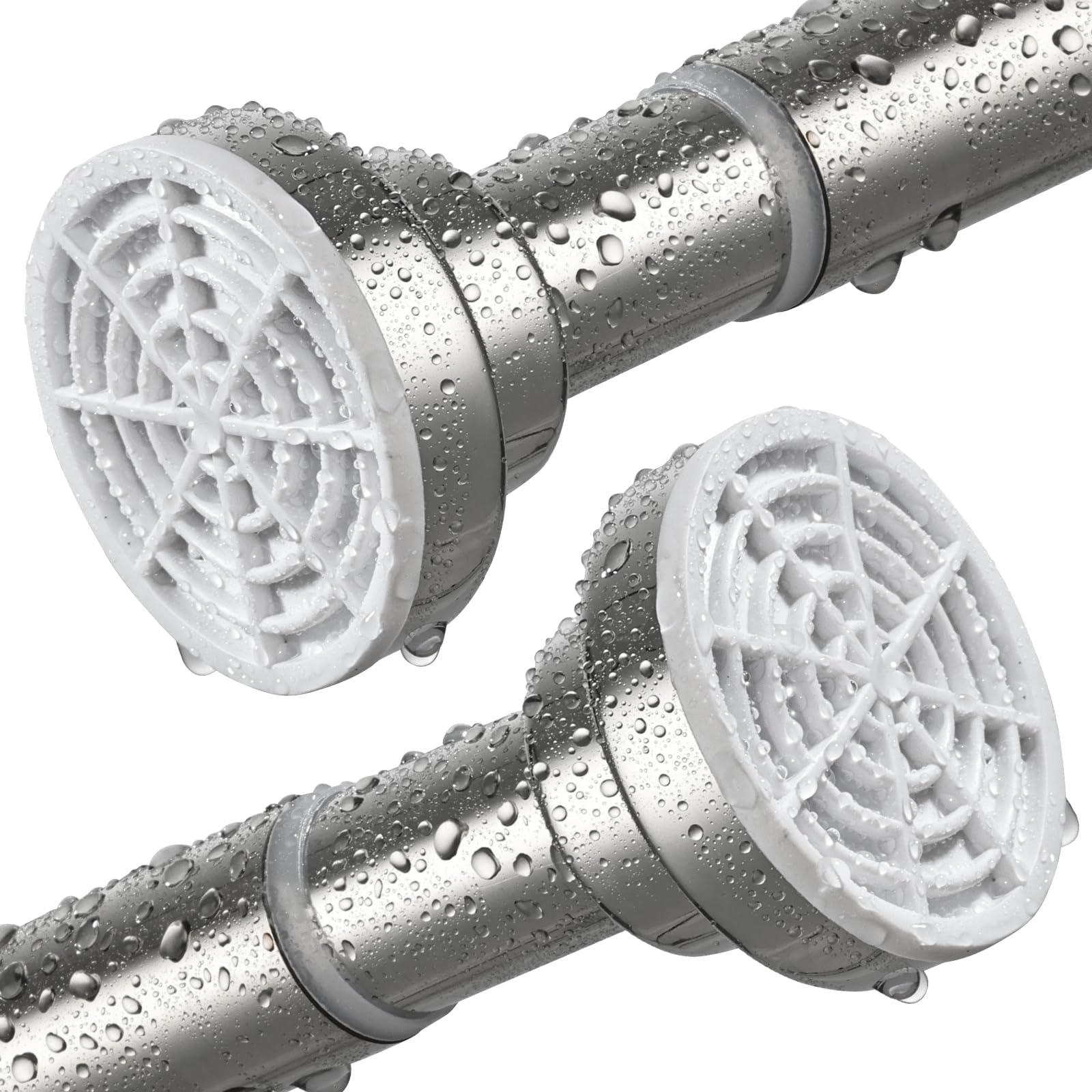 Shower Curtain Rod, Stainless Steel Extendable Shower Curtain Pole Tension Rods for Curtain No Drilling Shower Curtain Rail Net Curtain Poles for Bathroom Window Closet Kitchen Wardrobe 160-270cm