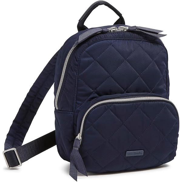 Vera Bradley Quilted Mini Backpack - Black, Blue & White Vera Bradley Backpack Blue Bags & Handbags for Women for  main image 3
