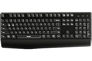 seenda Bluetooth Wireless Keyboard, COE200 Wireless Ergonomic Keyboard with Wrist Rest, Multi-Device Bluetooth Keyboard with 