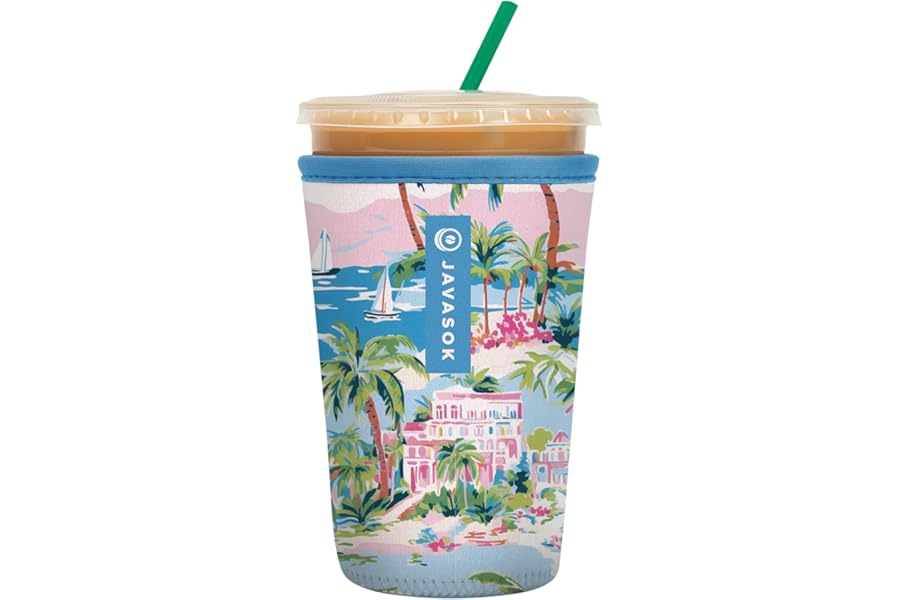 Sok It JavaSok Iced Coffee & Cold Soda Insulated Neoprene Cup Sleeve (Beachside Bliss, Medium: 22-28oz) Book