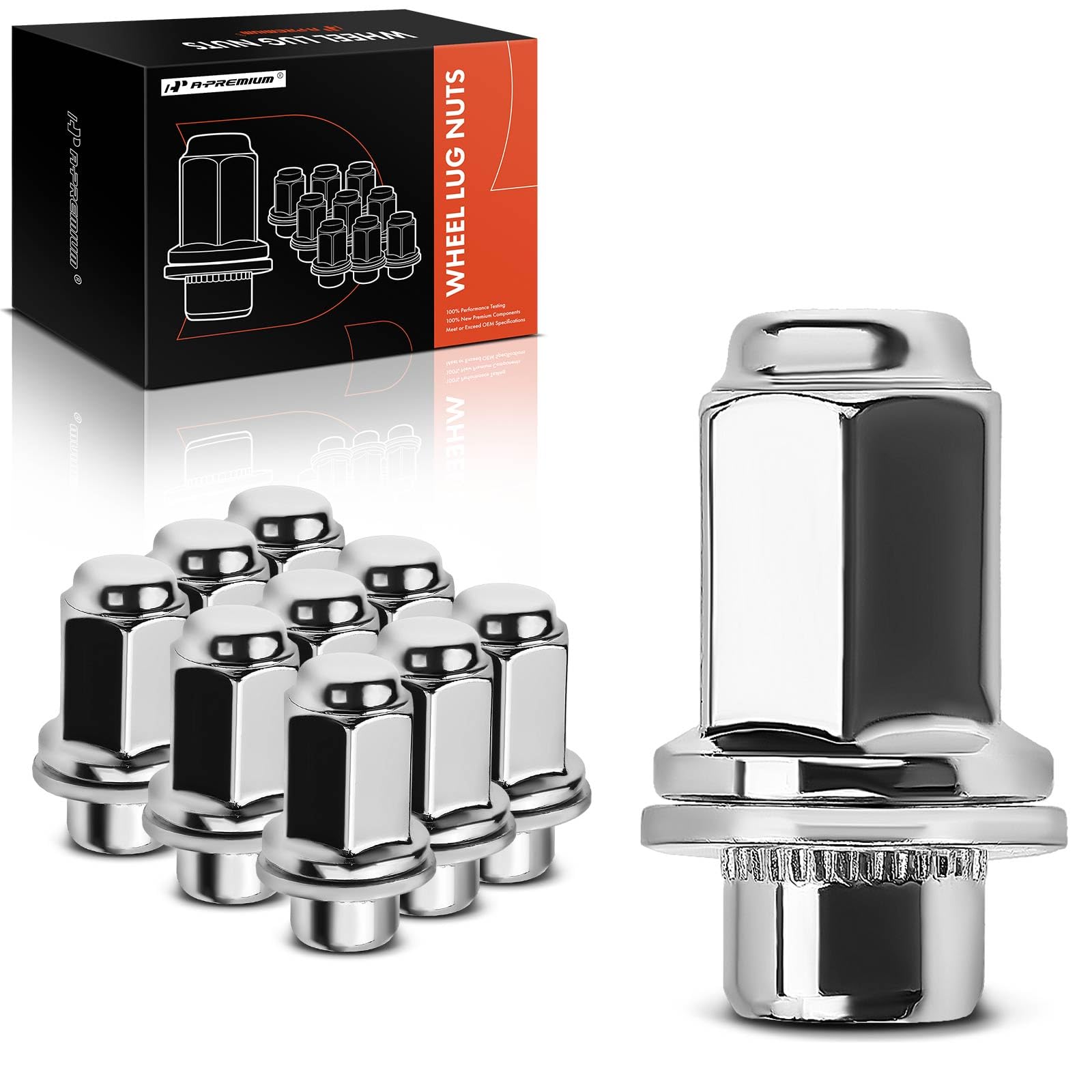 A-Premium 10Pcs M12 x 1.5 Wheel Lug Nuts Compatible