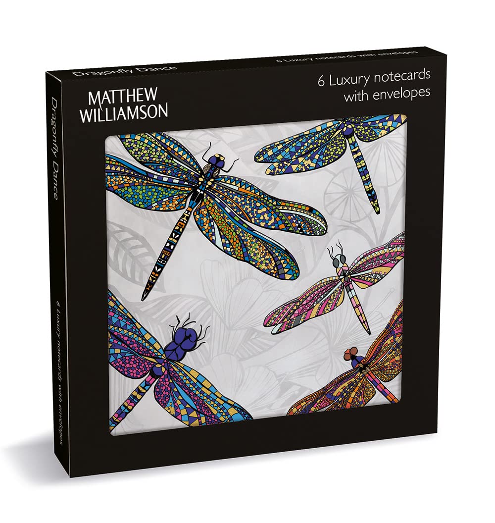 Museums & Galleries 6 Luxury Boxed Notecards with Envelopes (Matthew Williamson Dragonfly Dance) EFE033