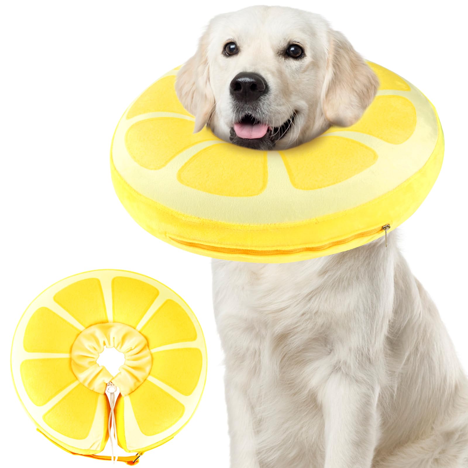 Photo 1 of SuplutuX Inflatable Dog Cone, Protective Inflatable Collar for Large Dogs,Soft Adjustable Pet Cone Alternative After Surgery for Wound Healing and Prevent from Biting or Scratching,L(12.5"-18")