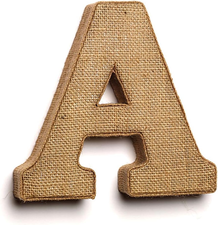 The Country House Collection 7" Primitive Wall Decor Letters (Burlap, A)