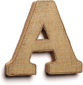 The Country House Collection 7" Primitive Wall Decor Letters (Burlap, A)