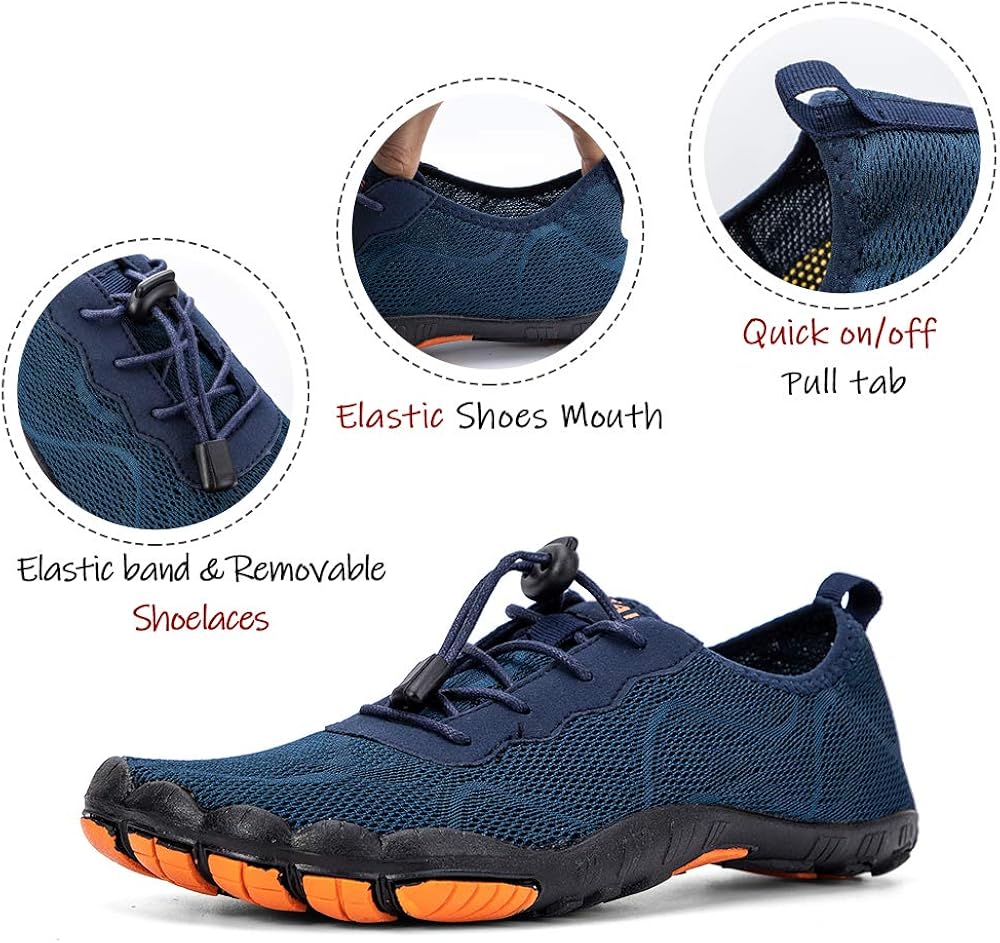  | hiitave Men Barefoot Water Shoes Beach Aqua Socks Quick Dry for Outdoor Sport Hiking Swiming Surfing | Water Shoes