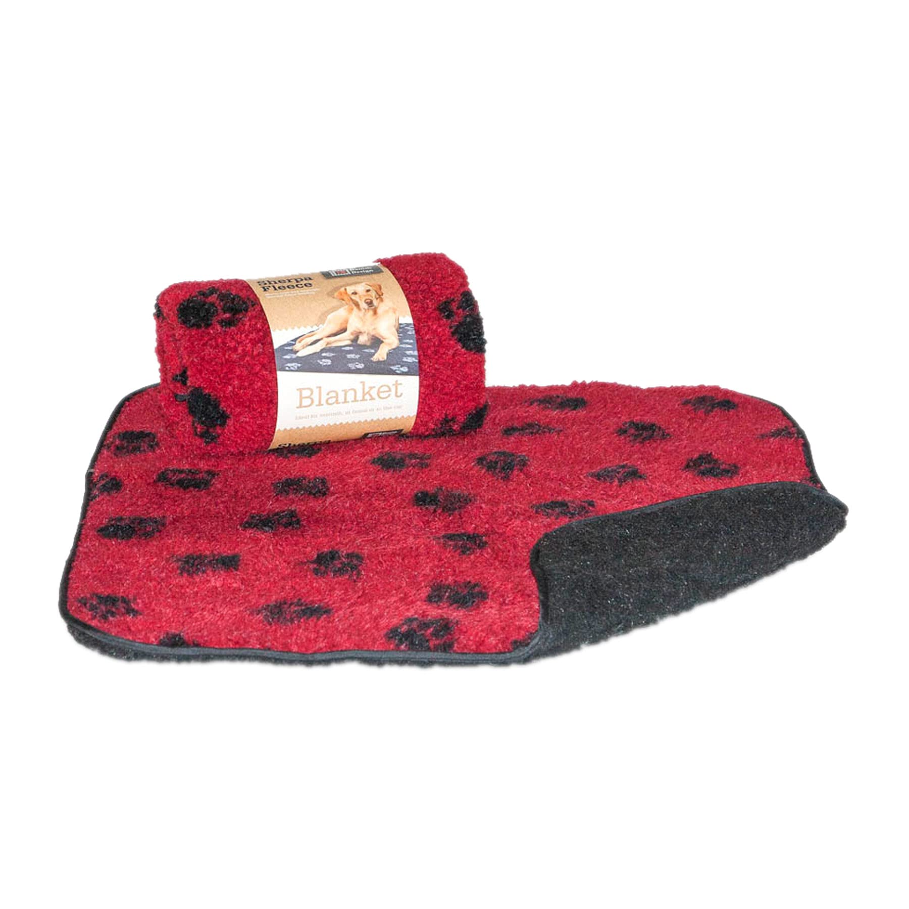 Danish Design Fleece Paw Wine Blanket, Large, 127 x 152 cm