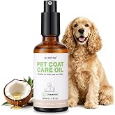 Unscented Pet Fur Care Oil - Gentle Leave-in Conditioner for Sensitive Dogs &amp; Cats - Detangling, Anti-Static &amp; Frizz Control to Make Coat Soft, Smooth &amp; Shiny - 1.7 fl. oz