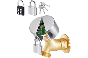 DOCEPERT Outdoor Faucet Spigot Lock,2 Locks Water Faucet Locks Outdoor with Metallic Stainless Steel Gate Valve Lock Protecting Water from Unauthorized Use and Vandalism for 1.3-2.5" Valves Hose Bibs (Silver)