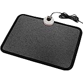 Electric Heated Floor Mats Under Desk, Heated Foot Warmer - 110v Toes Warming Heater for Office and Home (Black)