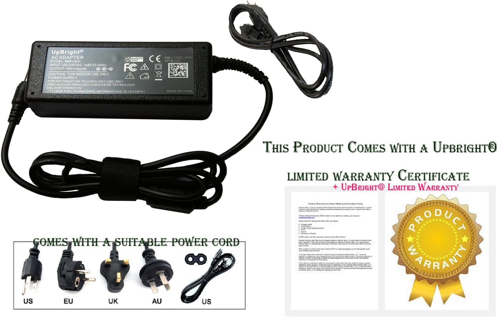 UPBRIGHT15V AC/DC Adapter Compatible with Kicker Bullfrog BF400 BF200 Jump 19355511 43BF400G 43BF400GY BF400G BF200G 44BF200G 44BF200GY Bluetooth Speaker 15VDC 2.66A Power Supply Cord Battery Charger