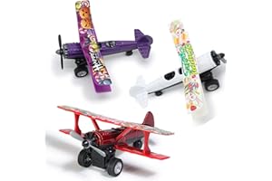 Oriate 3 Pack Die-Cast Pull Back Toy Airplane Set, Aircraft Model Toy Airplanes, Party Favor Gifts, Christmas, Halloween, Easter, Birthday, for Boy and Girl 3 Years Old and Up
