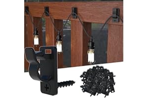 AFFAVON 80Pack Outdoor String Light Clips Screw-in Hooks,Weatherproof Cable Hangers and Clips for Hanging Fairy Lights for Christmas, Festival,Patio, and Fence Decorations