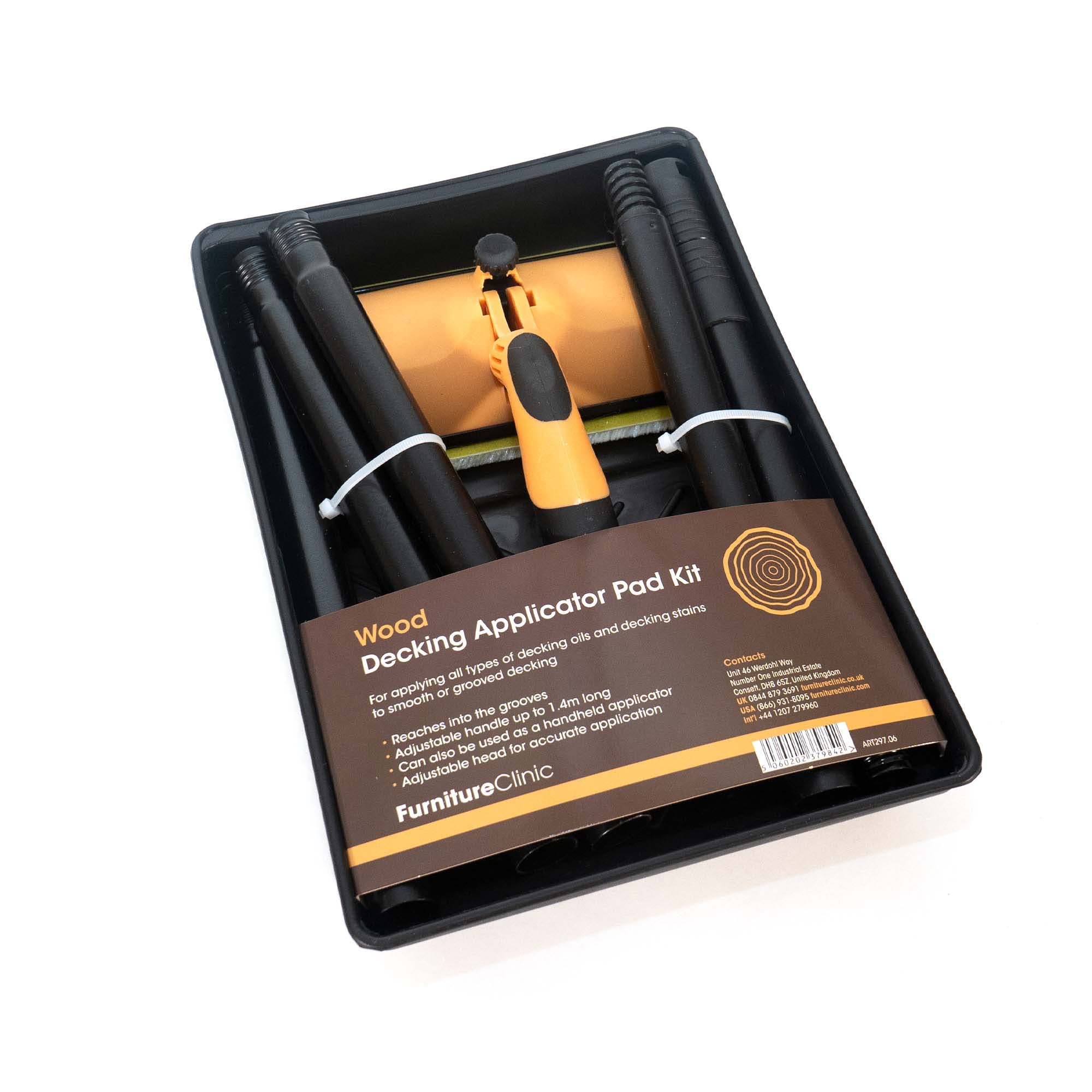 Decking Applicator Pad Kit - for Applying Decking Oils and Decking Stains to Smooth or Grooved Decking.