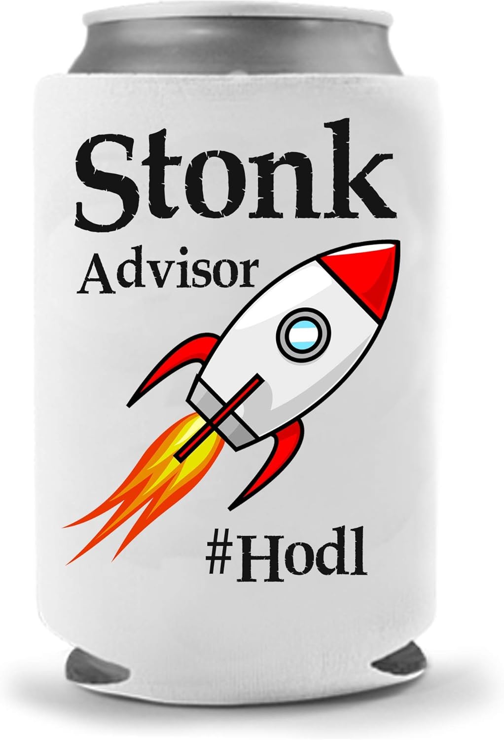 Cool Coast Products - Stonk Advisor HODL Meme Beer Coolie | Funny Parody Coolers | Drink Gifts | Gag Party Huggie | White Elephant | Beer Beverage Holder | Craft Beer Gifts | Insulated Neoprene