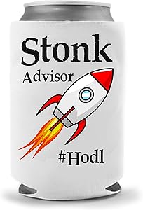 Cool Coast Products - Stonk Advisor HODL Meme Beer Coolie | Funny Parody Coolers | Drink Gifts | Gag Party Huggie | White Elephant | Beer Beverage Holder | Craft Beer Gifts | Insulated Neoprene