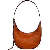 Iswee Leather Crossbody Bags for Women Hobo Bag Lightweight Designer Shoulder Handbags Stylish Crescent Purse