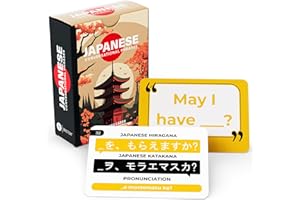 BRISTON Japanese Conversational Phrase Flash Cards - 75 Beginner Sayings for Travel, Memory, Quick Reference - Educational Language Learning Resource Tool - Fun Play - Kids, Students, Classroom, Homeschool
