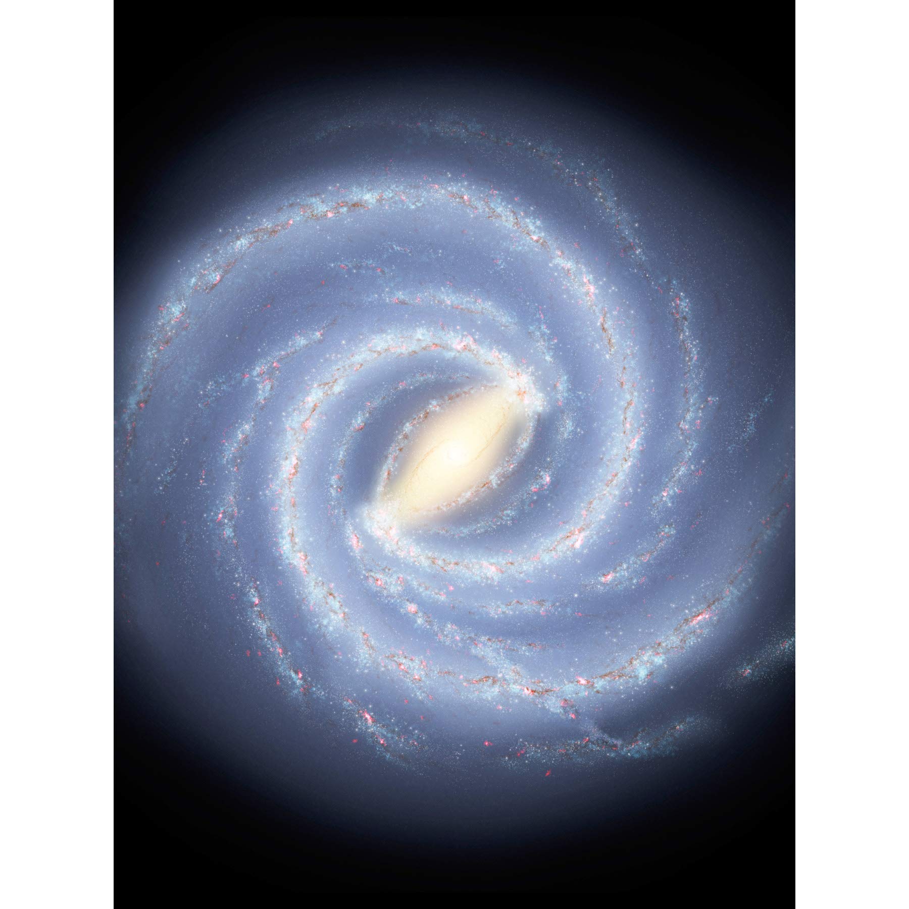 Space NASA Milky Way Galaxy Map Stars Illustration Large Wall Art Poster Print Thick Paper 18X24 Inch