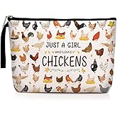 Funny Chicken Gifts Makeup Bag Chicken Themed Gifts for Girls Daughter Niece Best Friend Farmer Chicken Animal Lover Gifts for Women Cosmetic Bag Zipper Pouch Travel Bag Graduation Birthday Gifts