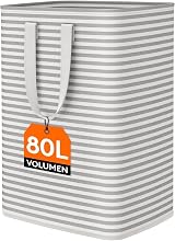 Lifewit 80L Collapsible Laundry Basket Hamper with Extended Handles Grey