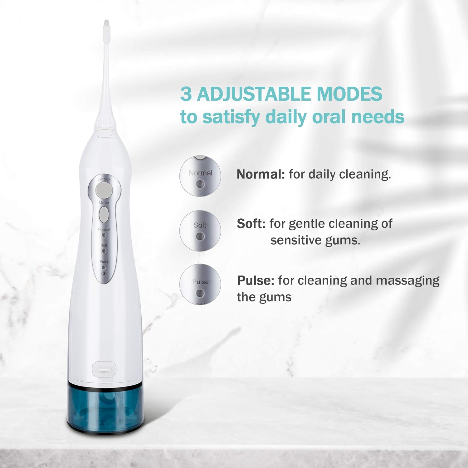 Initio Water Flosser 3 Modes, 300ML Cordless Dental Oral Irrigator, 3 Modes and 6 Jet Tips, IPX7 Waterproof with Travel Bag, Rechargeable Waterproof Teeth Cleaner for Home and Travel: Beauty