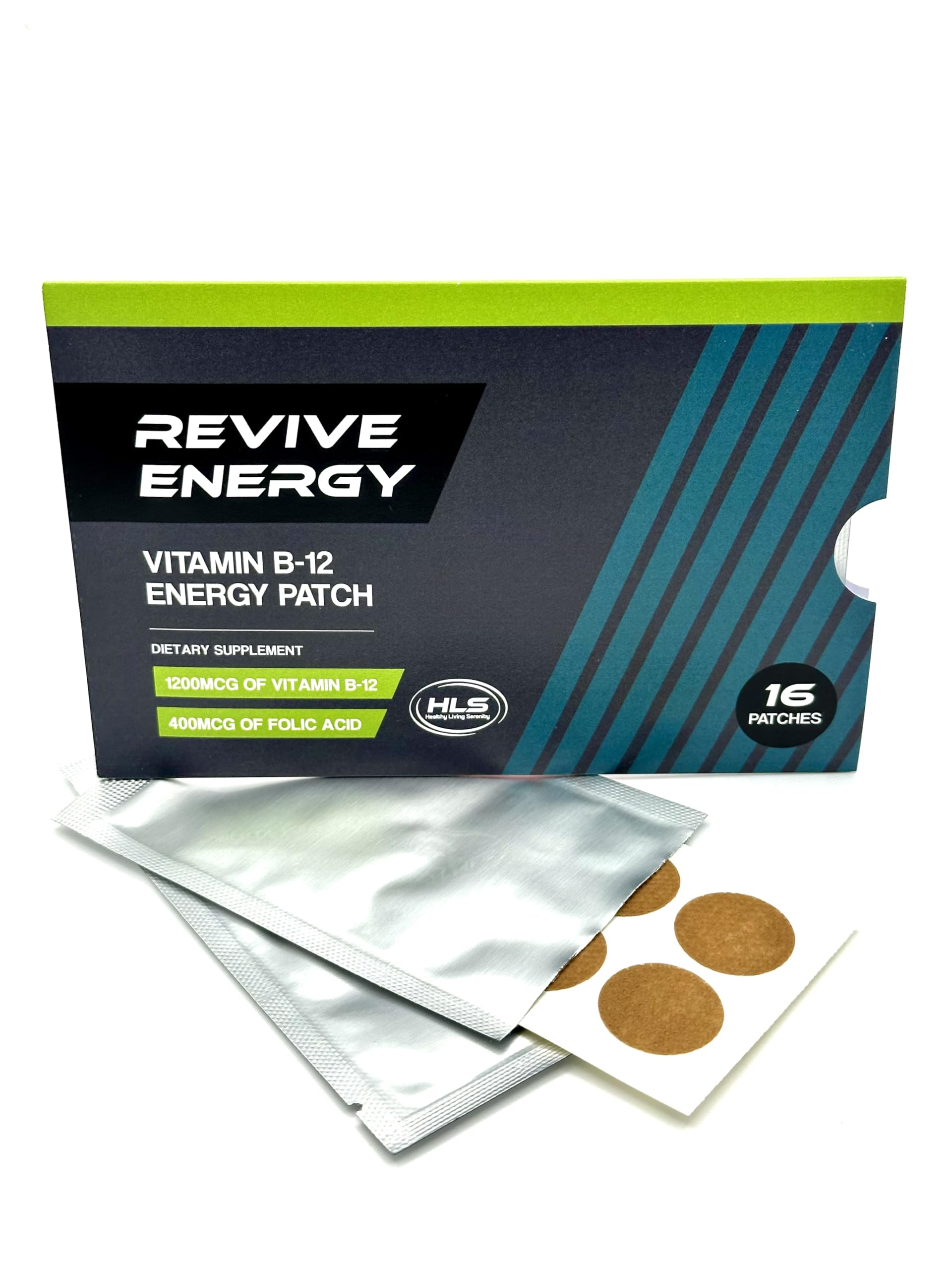 Revive Energy Vitamin B12 1200mcg Energy Patches (Pack of 16) - Feel a Boost in Energy