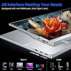 UPERFECT Portable Monitor 4K, 15.6'' Silvery