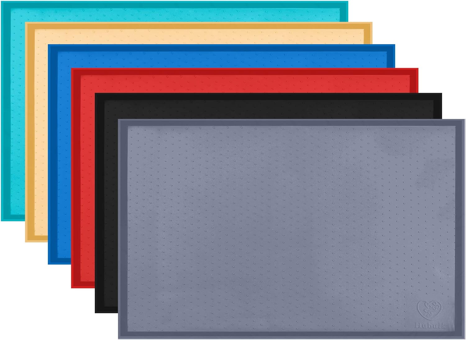 Hubulk Dog Cat Food Feeding Mat L (19"x12") or XL (24"x16") 0.5"inch