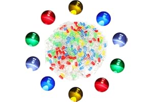 GENERIC 100 Pcs 5mm Led Diodes, YIWANSON Tiny Clear Individual Single Light Assortment DIY Red/Green/Blue/Yellow/White Lamp Electronic Project Kit, for Science Experiment, Circuit Board, Christmas Lights