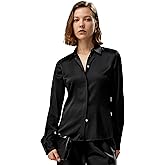 LilySilk Womens Silk Shirt Ladies Classic Hidden Placket Blouse Tailored Waist Design Back
