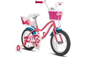 HONEY JOY Kids Bike, 12 14 16 18 20 Inch Toddler Bikes w/Training Wheels, Handbrake & Coaster Brake, Fully Enclosed Chain, Ad