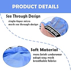ZAIGGUT Mens Sexy See Through Underwear Breathable