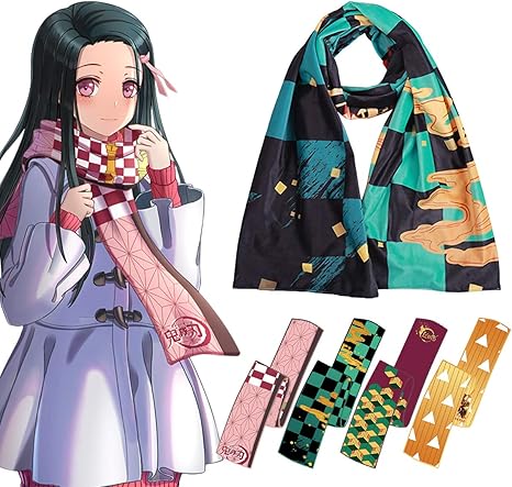 Amazon 鬼滅の刃 マフラー スカーフ バンダナ 竈門炭治郎 竈門禰豆子 我妻善逸 キャラクター アニメ 超柔らかい 暖かい 防寒マフラー 襟巻き ロングマフラー ネッカチーフ 秋冬用 通勤 通学 メンズ レディース 男女兼用 プレゼント 160 25cm 冨岡 義勇 コスプレ