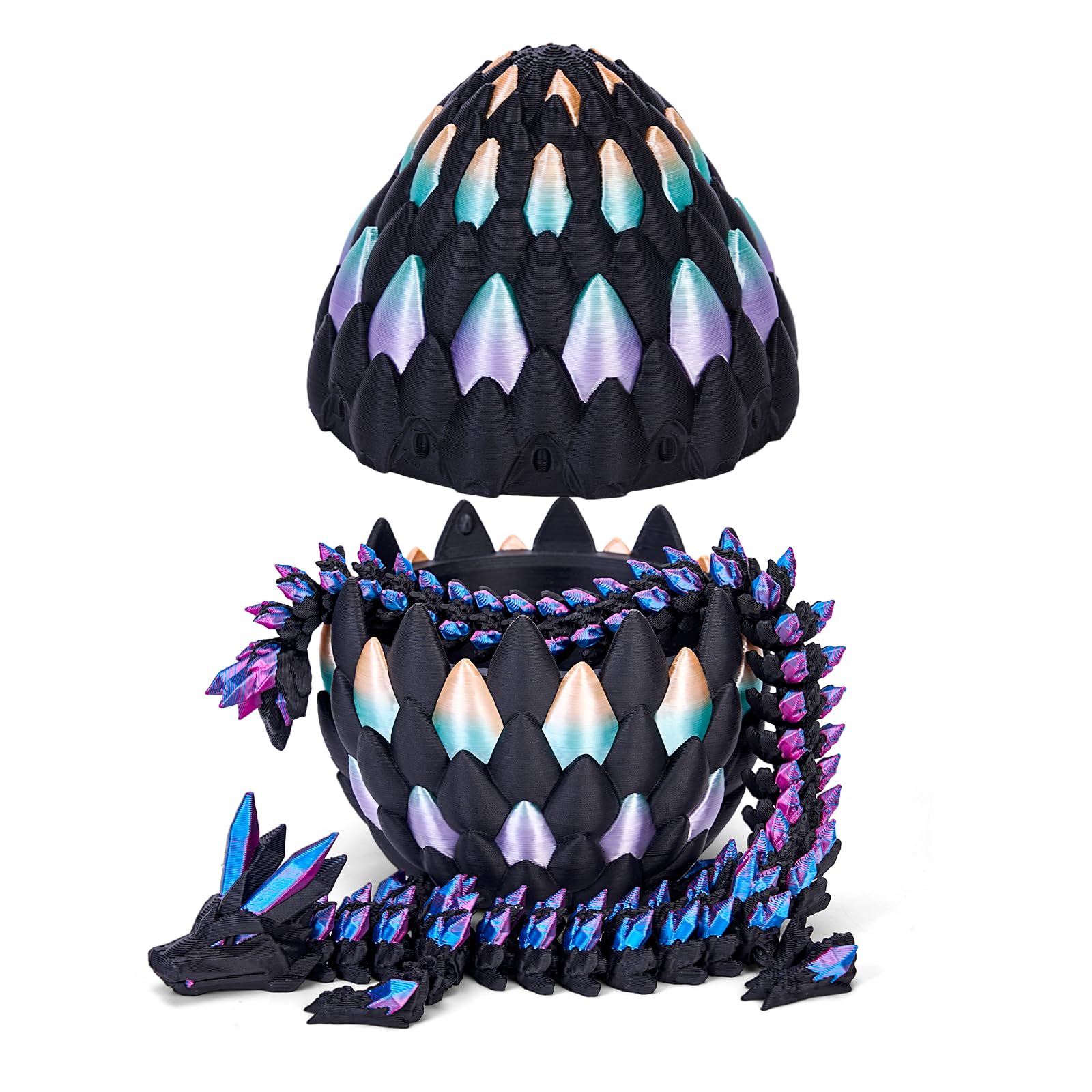 TBOLINE 3D Printed Dragon Eggs Easter Basket Stuffers,Easter Dragons Egg Hunt Supplies,Prefilled Easter Eggs with Toys for Kids Easter Gift Ideas