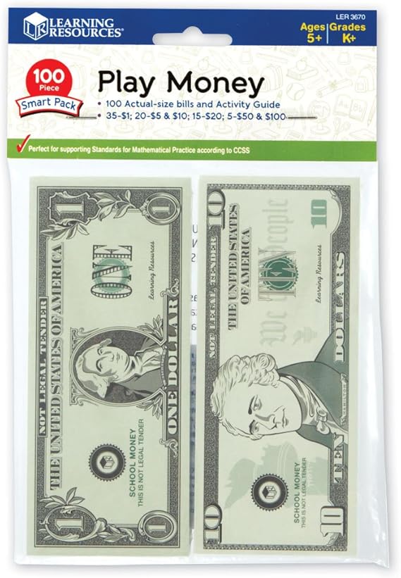 Amazon ラーニング リソーシズ Learning Resources アメリカ通貨 紙幣 ミニセット 6種類入り Ler 3670 正規品 お店屋さん おもちゃ