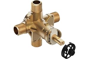 BAYDOW 2510 shower valve, Replacement for Moen Posi-Temp Valve,1/2 Inch Connection，4-Port, Male Threaded, Brass