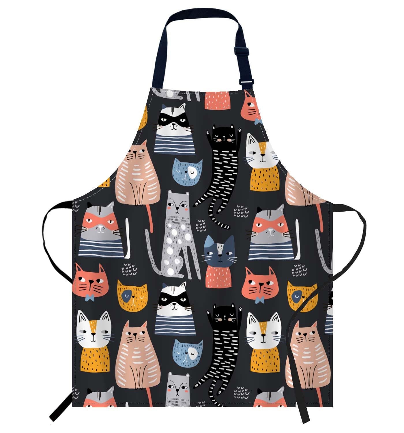 Smooffly Cute Kittens Apron Unisex Adjustable Bib Apron, Cooking Kitchen Chef Apron, Women Men Apron for Home Kitchen, Restaurant, Coffee house — image 1