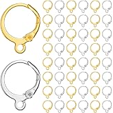 200 Pcs Lever Back Earring Wires, French Earring Hooks, Earrings Parts with Open Loop, Ear-Ring Clasps for Jewelry Making, DIY Dangle Earrings (2 Colors)