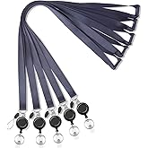 Foshine Black Lanyards 5 Pack with Retractable bagde Reel,Breakaway Safety Lanyard for ID Badge Holder