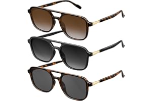 konqkin Retro Aviator Sunglasses for Women Men:Polarized Trendy Vintage 70s Rectangle Mens Womens Shades Sun Glasses
