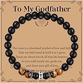 Wxiben God Father Gifts for Men - Godfather Bracelet for Son Grandson Godfather Proposal Gift for Man Him Christmas Christian Baptism Gifts for Teens Dad Father Brother Grandfather Grandpa Husband