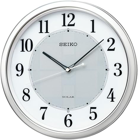 Amazon Co Jp セイコー クロック 掛け時計 Solar ソーラープラス 電波 アナログ 銀色 メタリック Sf243s Seiko ホーム キッチン