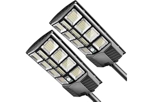 Baiston Solar Street Lights Outdoor: Dusk to Dawn Solar Parking Lot Lights with 3 Modes Motion Sensor Remote Control, Security Waterproof Commercial Solar Lights for Outside, Yard, Garage, Farmhouse