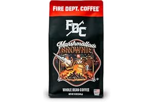 Fire Department Coffee - Gives Back to Firefighters - Marshmallow Brownie Coffee Beans - Roasted in the USA - Premium Whole Bean - Veteran Owned - 12 oz