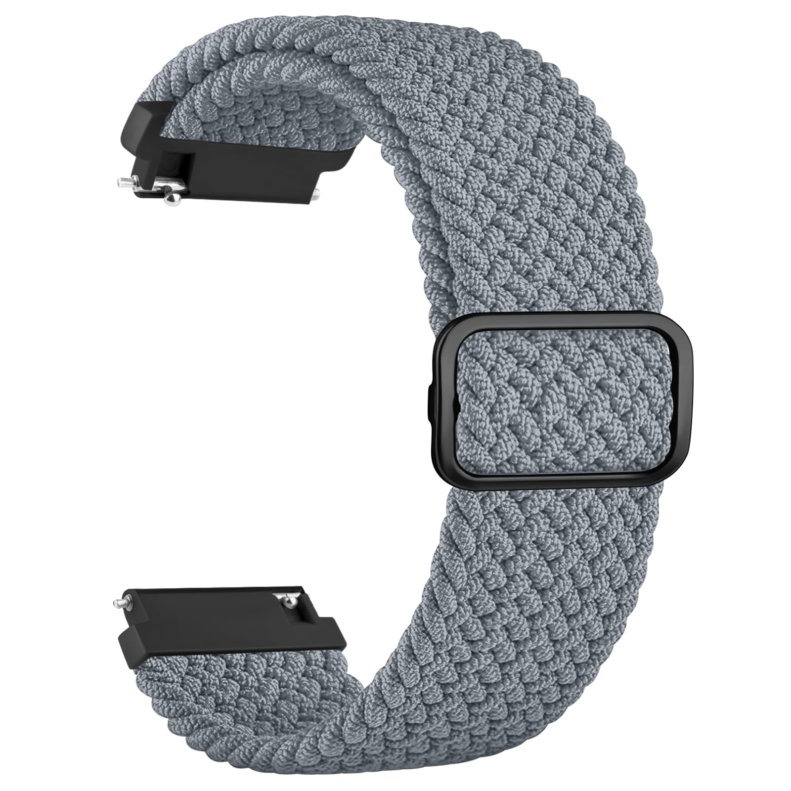 Wanme Braided Stretchy Nylon Band, 20mm, Blue Gray, Compatible with Garmin Forerunner 55/645/245, Sport Loop Watch Band