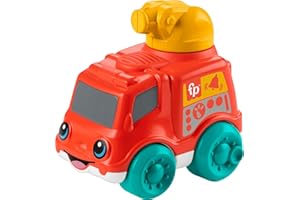 Fisher-Price Baby Toy Chime & Ride Fire Truck Push-Along Vehicle with Fine Motor Activities for Infants Ages 6+ Months