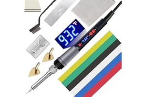 XR MARKET LED Digital Adjustable Temp Plastic Welder with Memory Function, PTC Constant Plastic Welding Kit, Ceramic Heate Plastic Welder Kit, 3 Tips 60PCS Rods, Plastic Repair Kit for Car Bumper