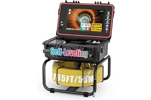 ONDASHCAM Sewer Camera, Self-Leveling Drain Camera 165 ft with Distance Counter, 9" 1080P HD Plumbing Cameras Snake with 12 LED Lights, IP68 & 32GB DVR, Industrial Endoscope for Duct Sewer Line Pipe Inspection
